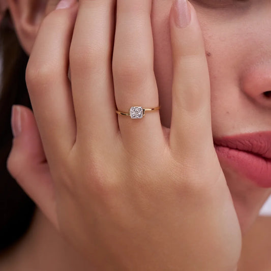 Geometric Cluster Diamond Ring