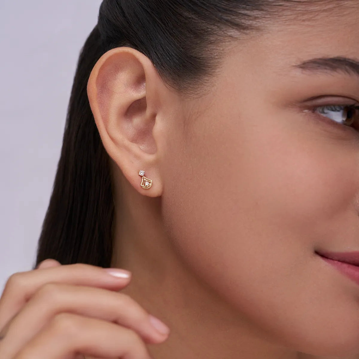 Dual Curve Diamond Studs