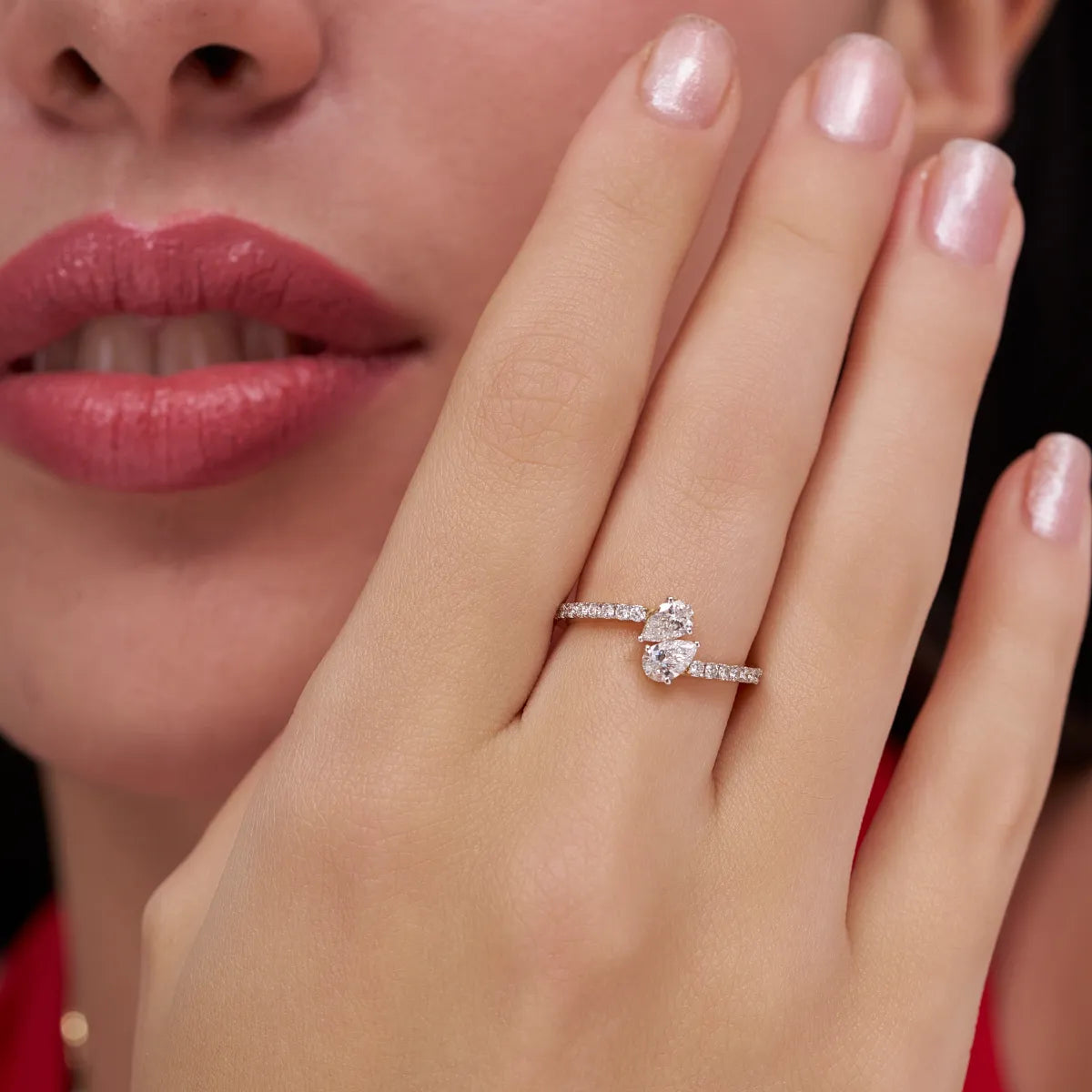 Twin Spark Lab Grown Diamond Ring