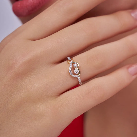 Crossover Solitaire Ring
