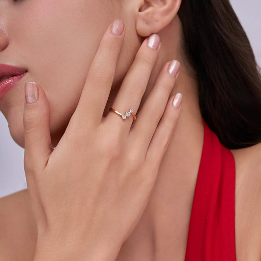 Twin Arc Lab Grown Diamond Ring