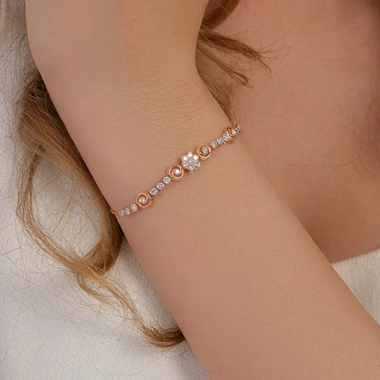 Cluster Flower Lab Grown Diamond Bracelet