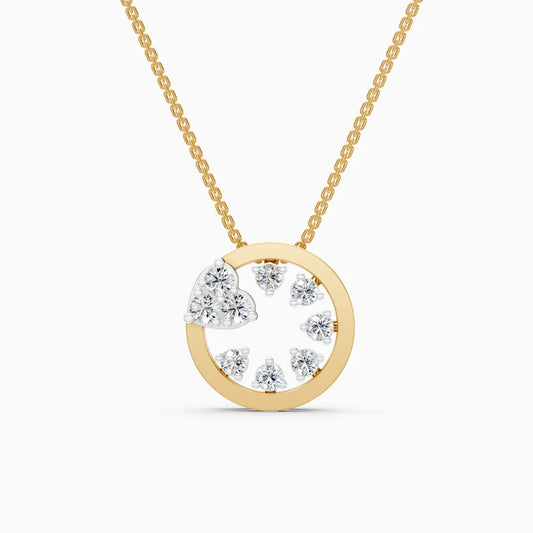 Open Circle Round Shape Diamond Pendant