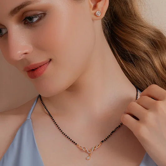 Simple Lab Diamond Pendant Mangalsutra