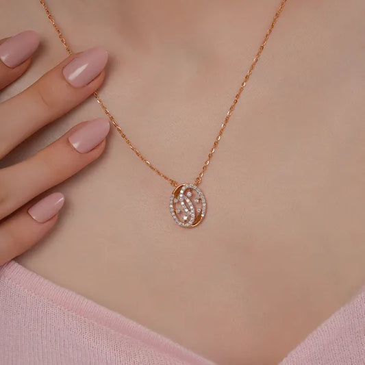 Modern Circle Pendant with Lab Grown Diamonds