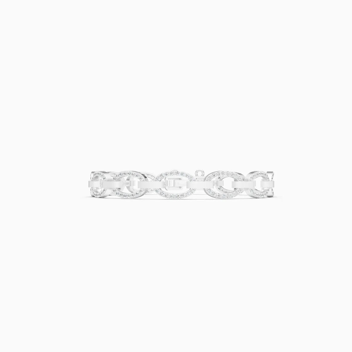 Oval Link Chain Diamond Bracelet