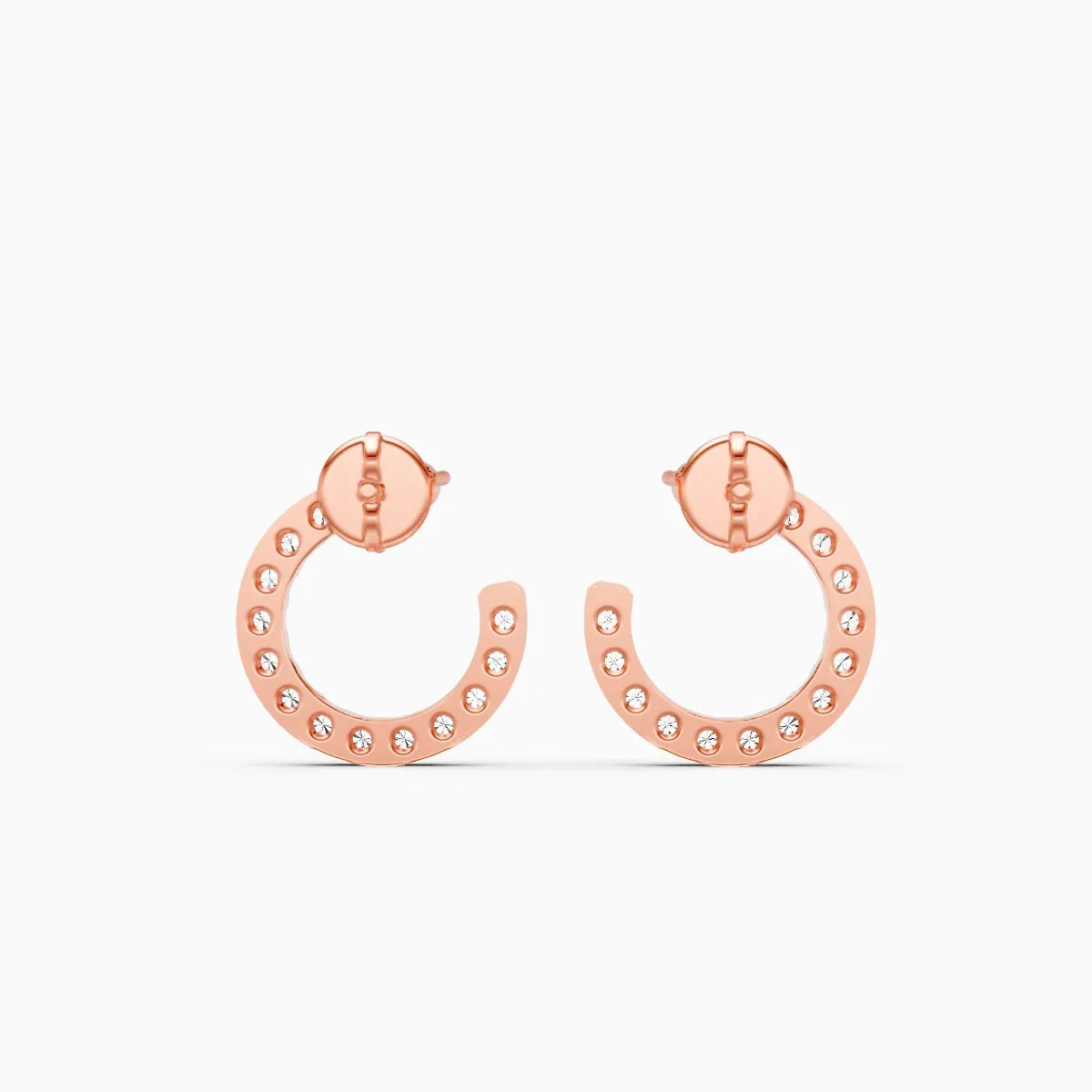 Diamond Crescent Stud Earrings with Sparkle