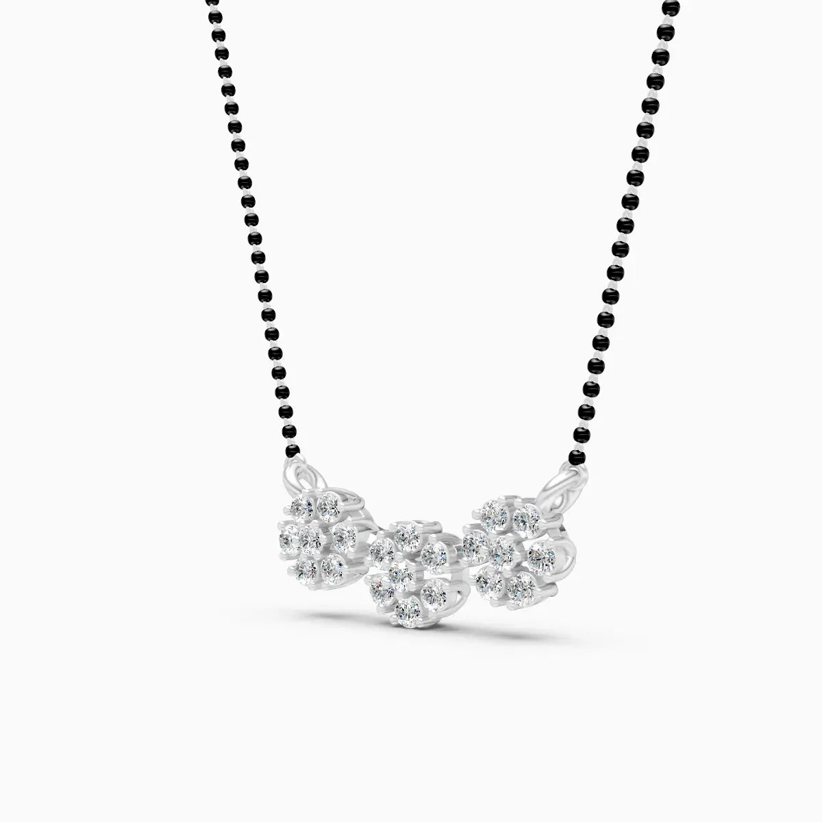 Triple-Flower Lab-Grown Diamond Mangalsutra