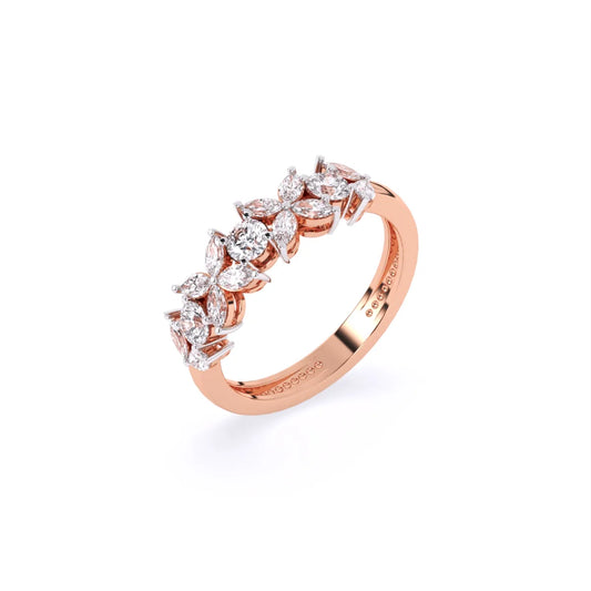 Marquise & Round Floral Lab Grown Diamond Ring