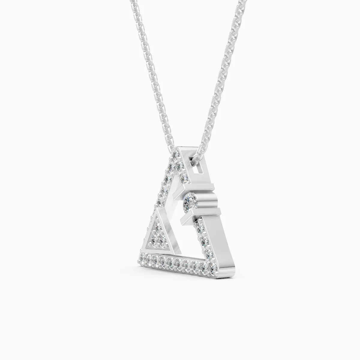 Modern Triangle Lab Grown Diamond Pendant