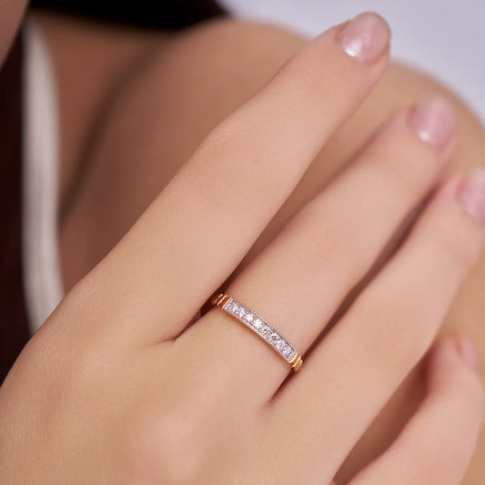 Pyramid Spike Milgrain Wide Band Ring