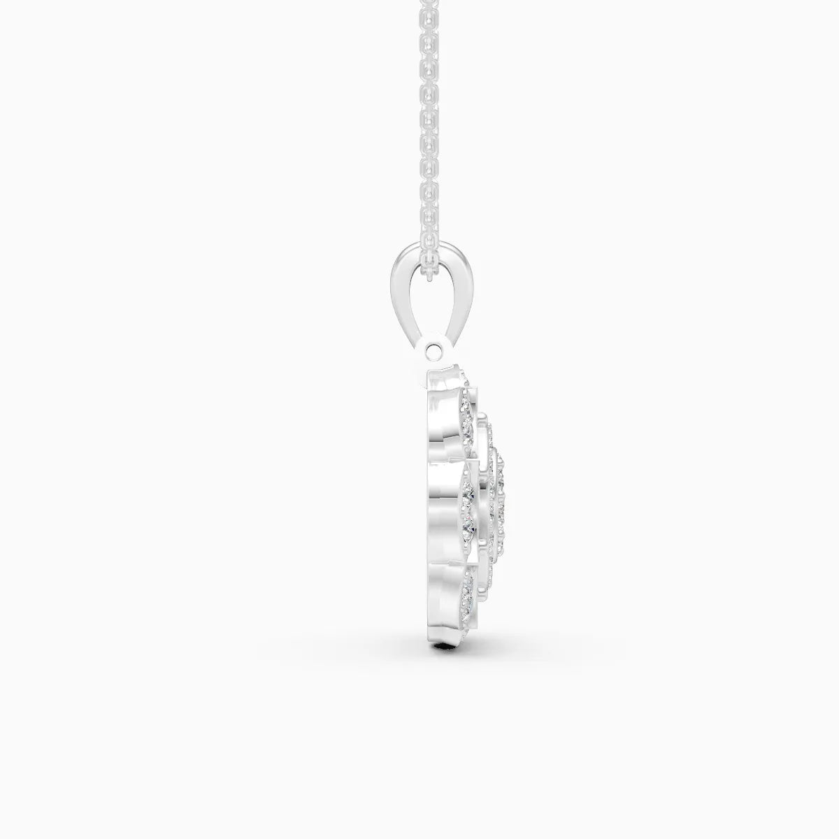 Latest Floral Style Diamond Halo Pendant