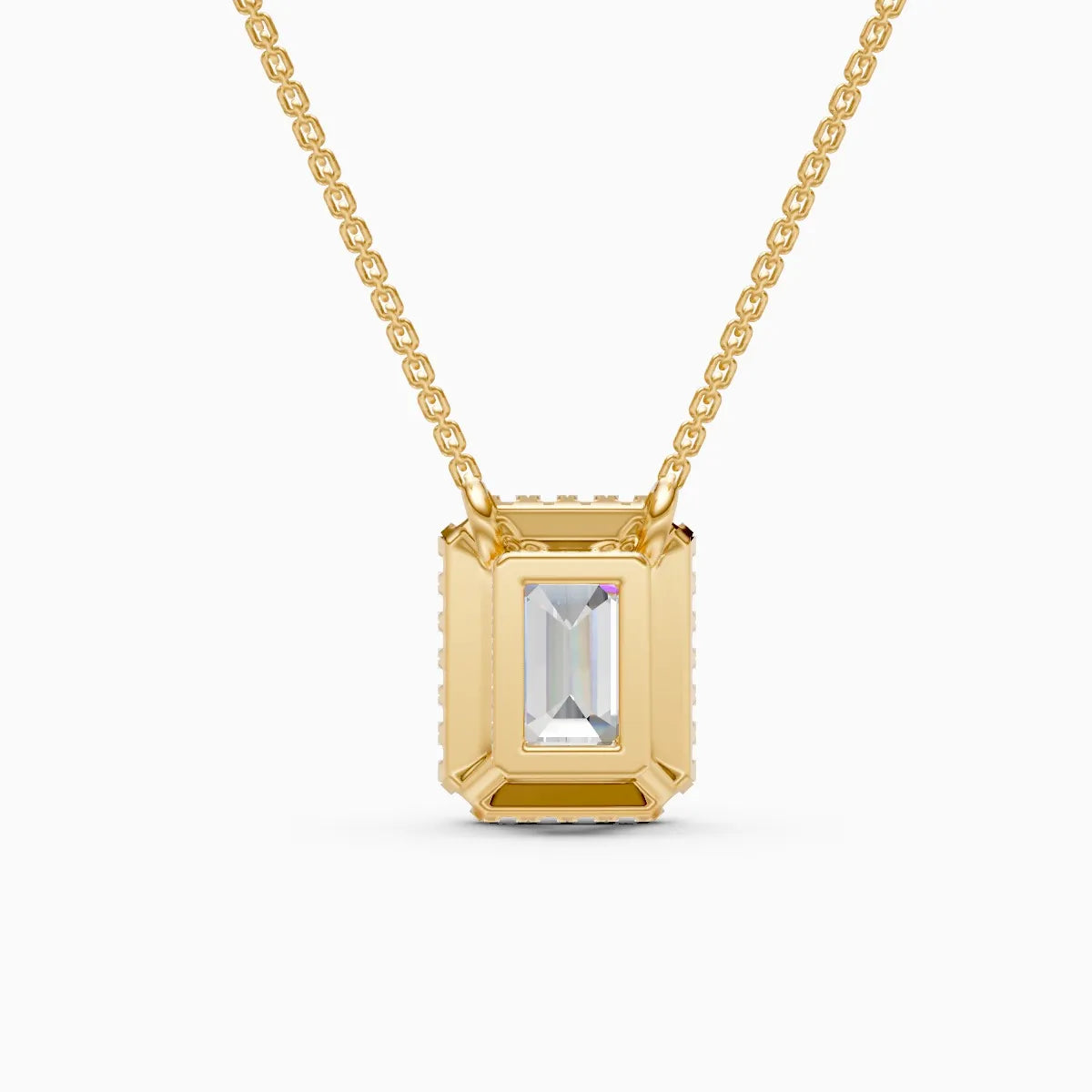 Emerald Halo Solitaire Lab Diamond Pendant