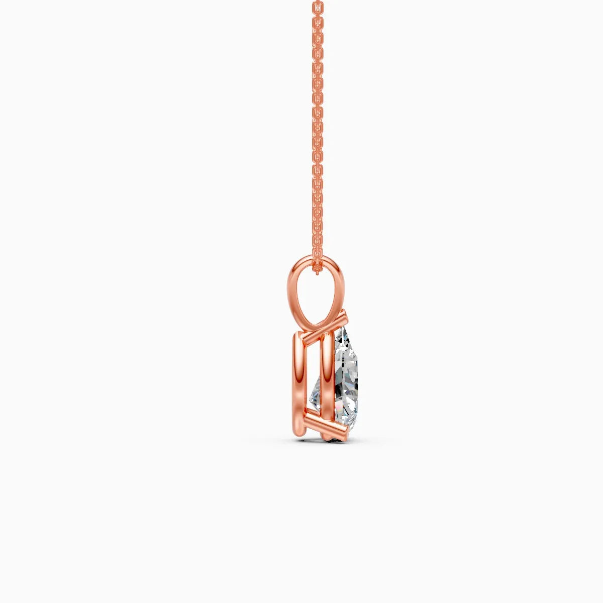 Pear solitaire Lab Grown Diamond Pendant With Chain