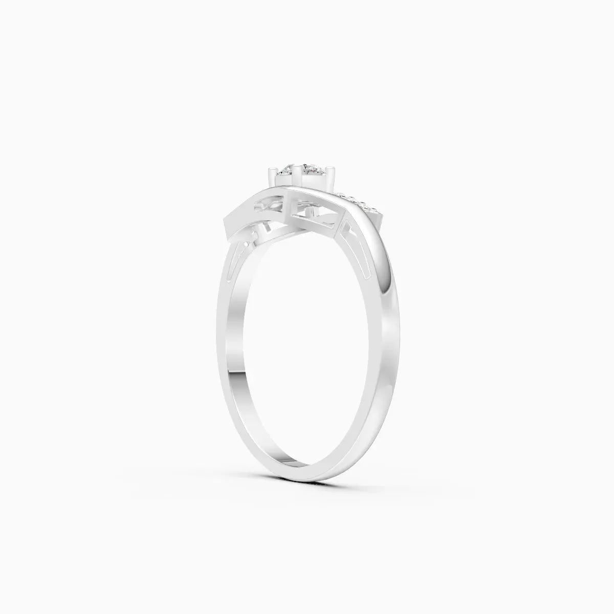 Open Curve Solitaire Ring
