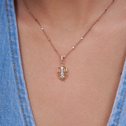 Geometric Diamond Frame Pendant