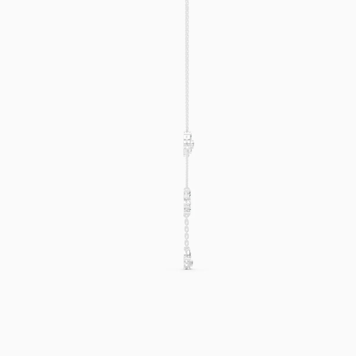 Elegant Floral Lab Diamond Necklace with Dangling Charms