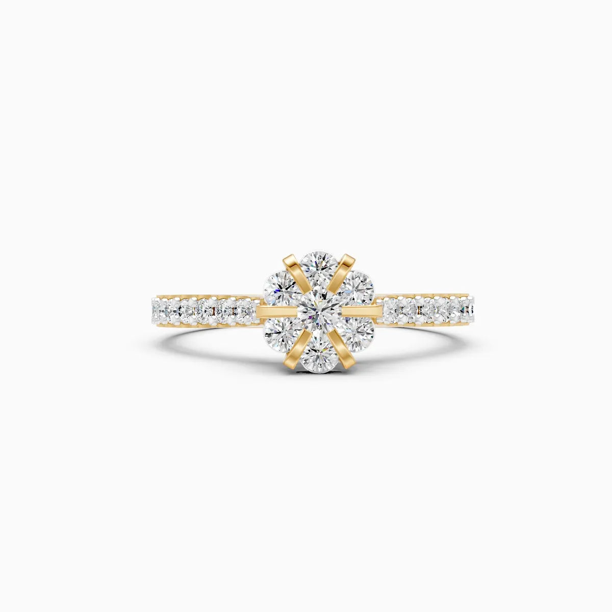 Center Blossom Mini Diamond Ring