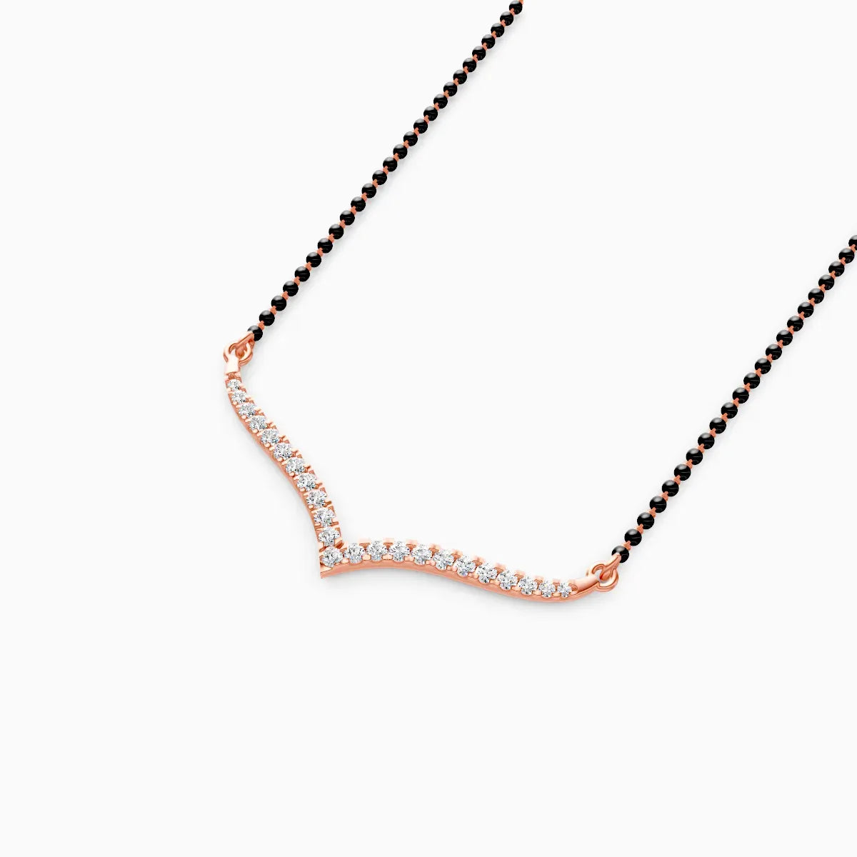 Elegant V Shape Curve Diamond Mangalsutra