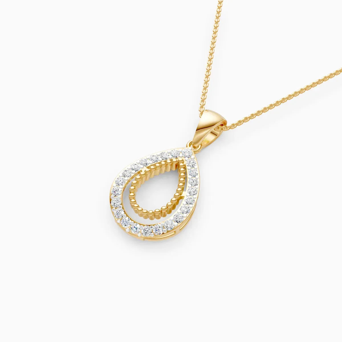 Teardrop Lab-Grown Diamond Pendant in 14K Gold