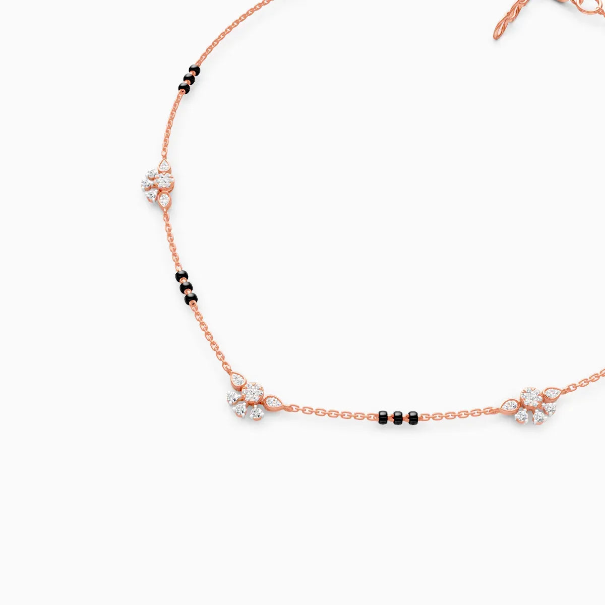 Everyday Floral Charm Small Diamond Mangalsutra