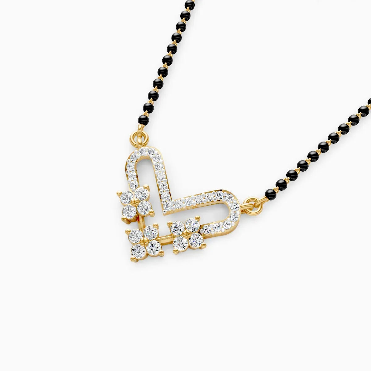 V Shape Lab Grown Diamond Mangalsutra