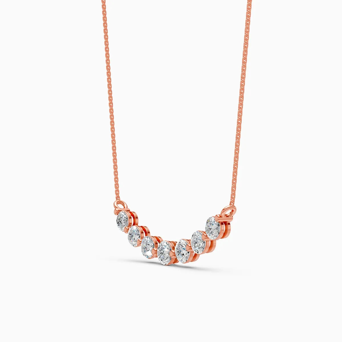 Rosette Princess Cut Diamond Pendant Necklace
