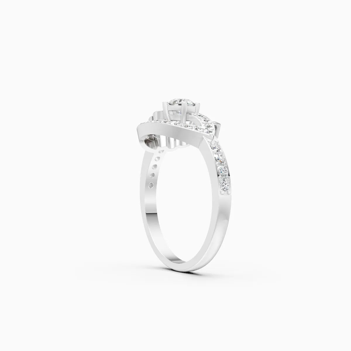 Dual Tone Swirl Lab Grown Diamond Ring