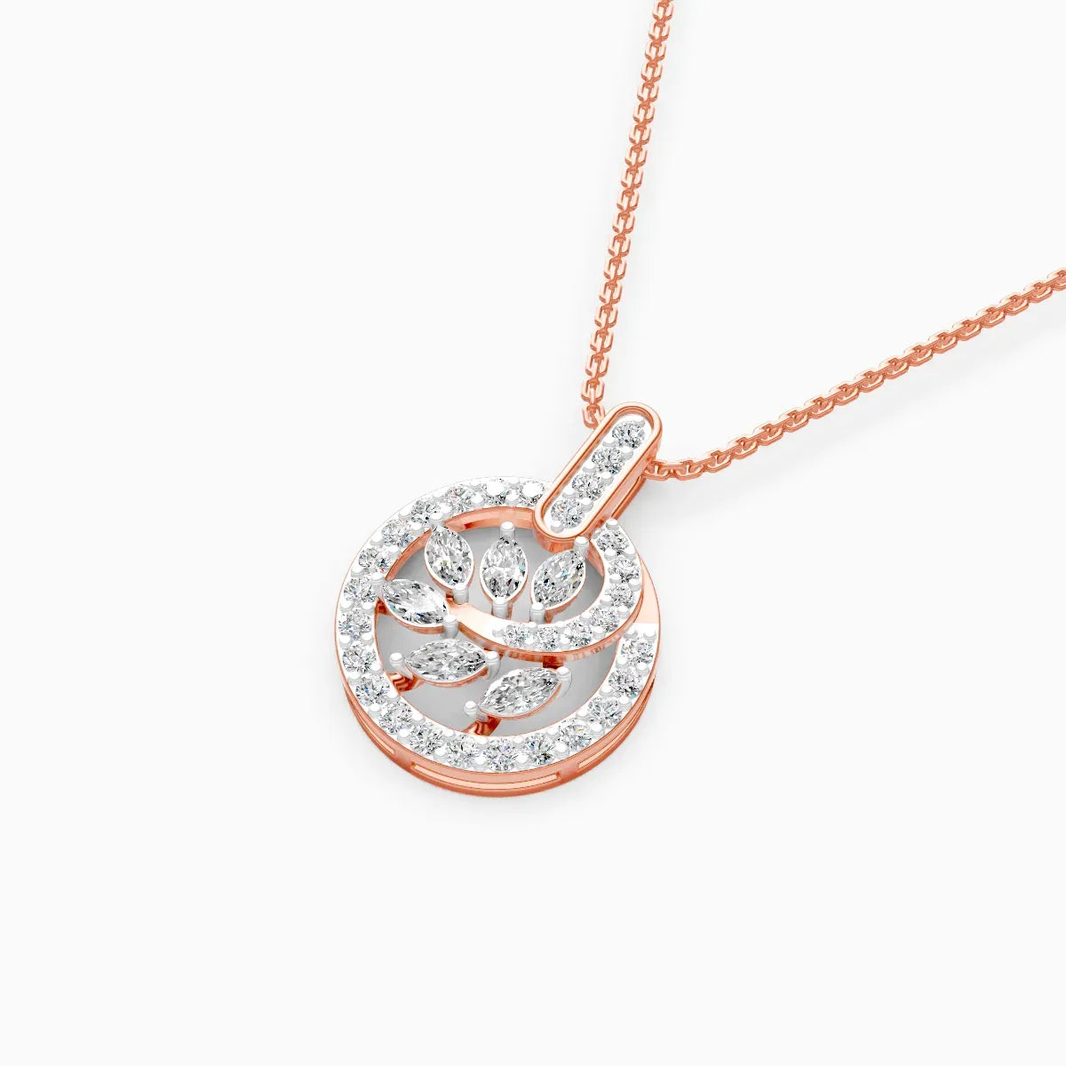 Leaf Style Lab Grown Diamond Pendant