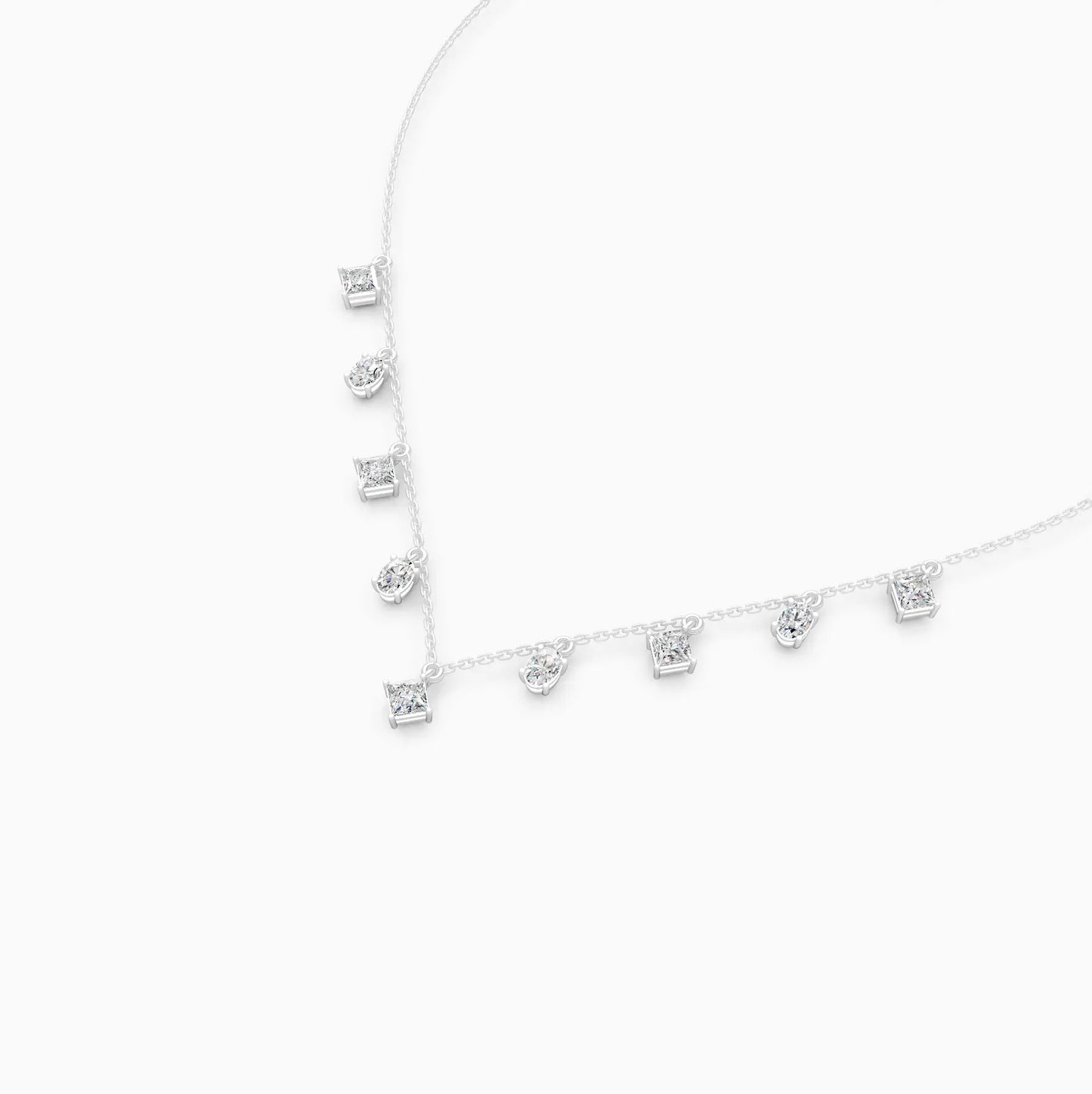 Geometric Radiance Charm Diamond Necklace