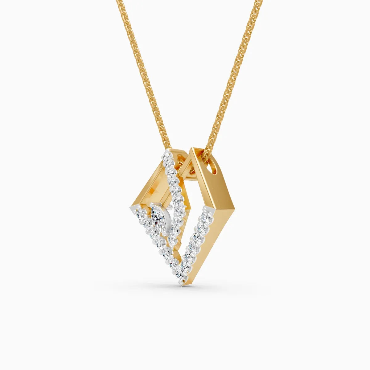 Graceful Tringle Shape Diamond Necklace