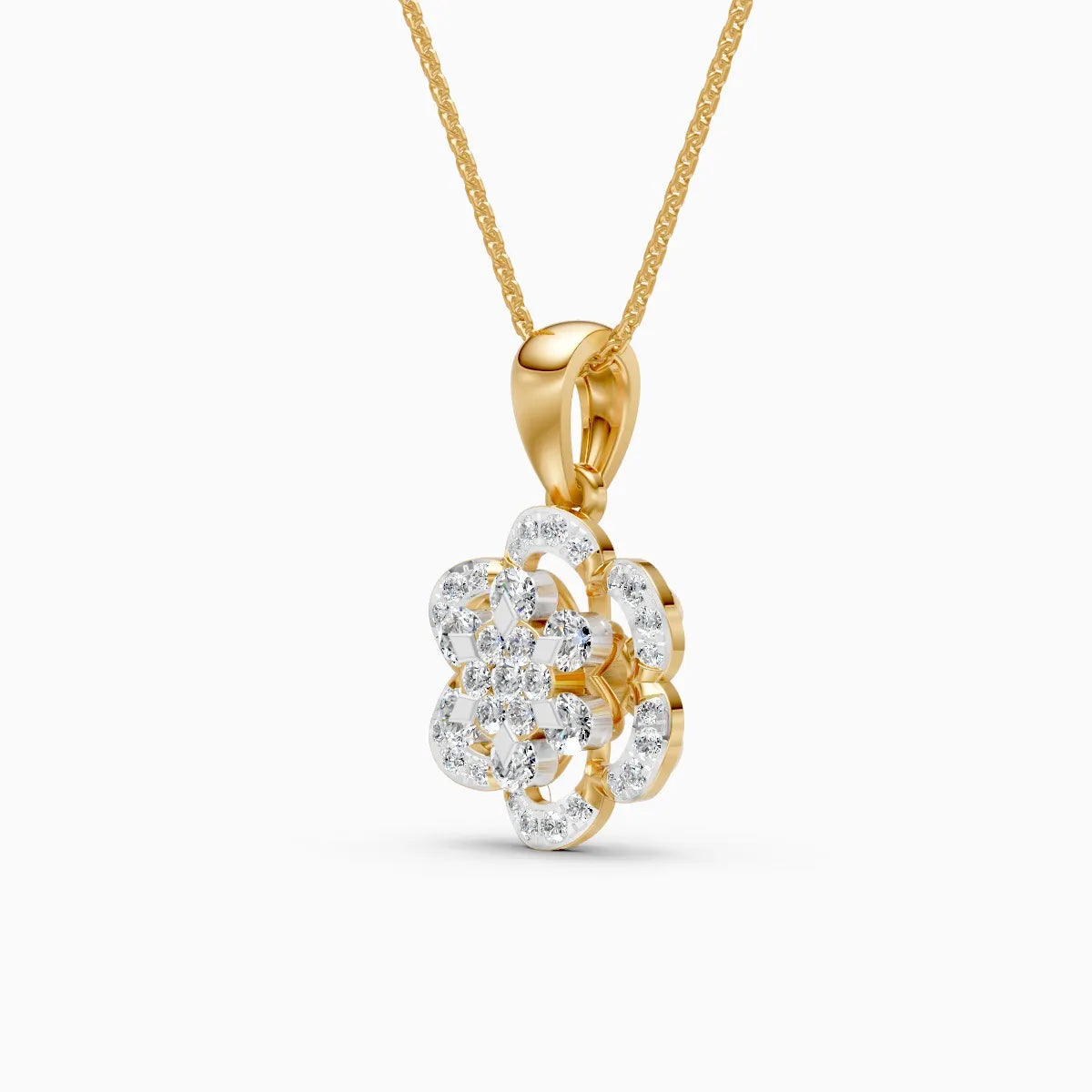 Flower Style Lab Grown Diamond Pendant