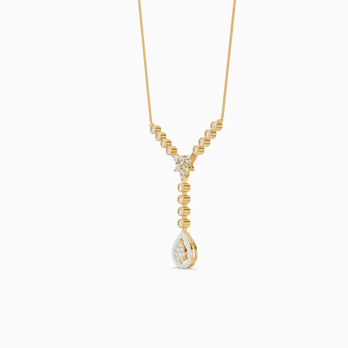 Glamorous Y-Necklace with Tear Drop Design