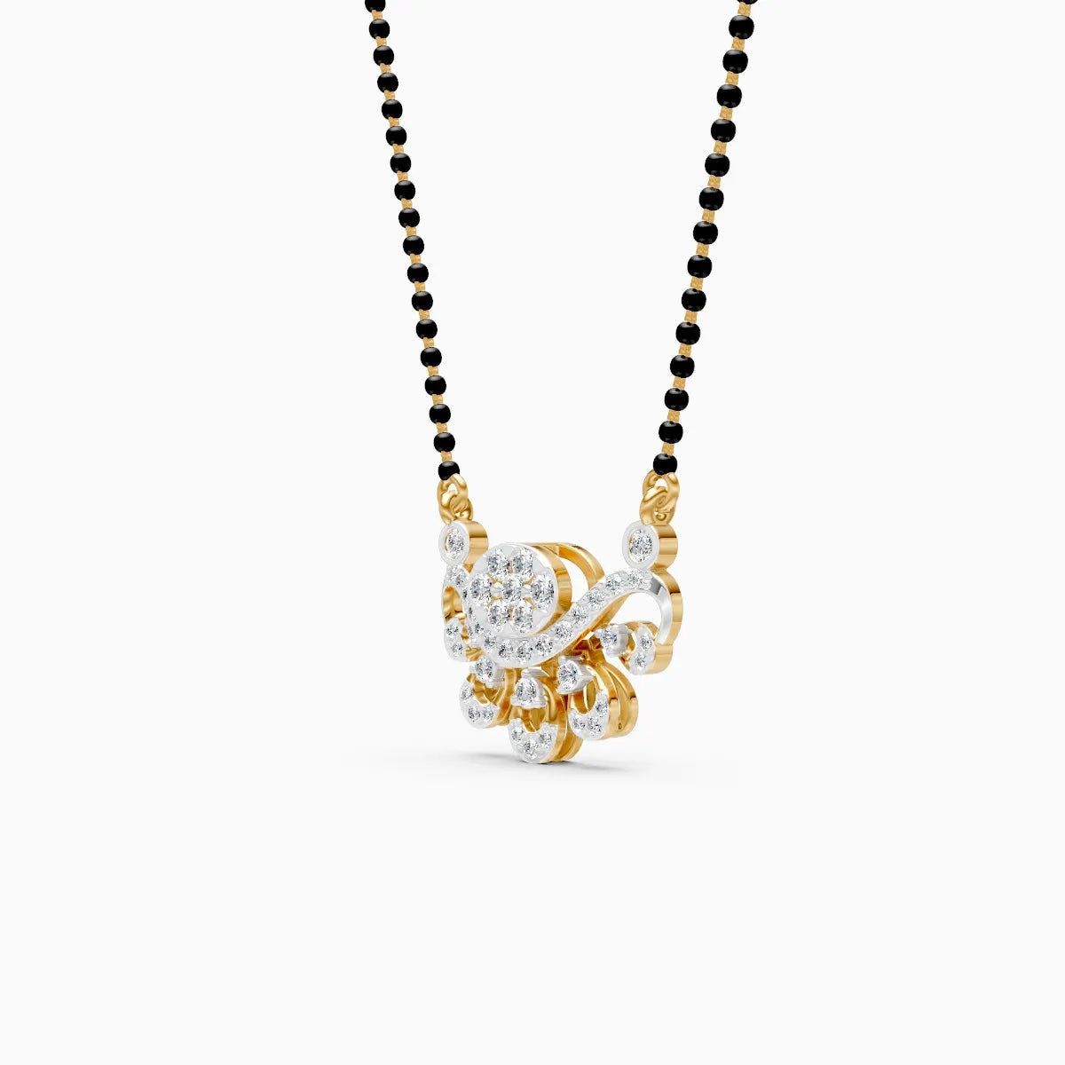 Artistic Petal Drop Diamond Mangalsutra