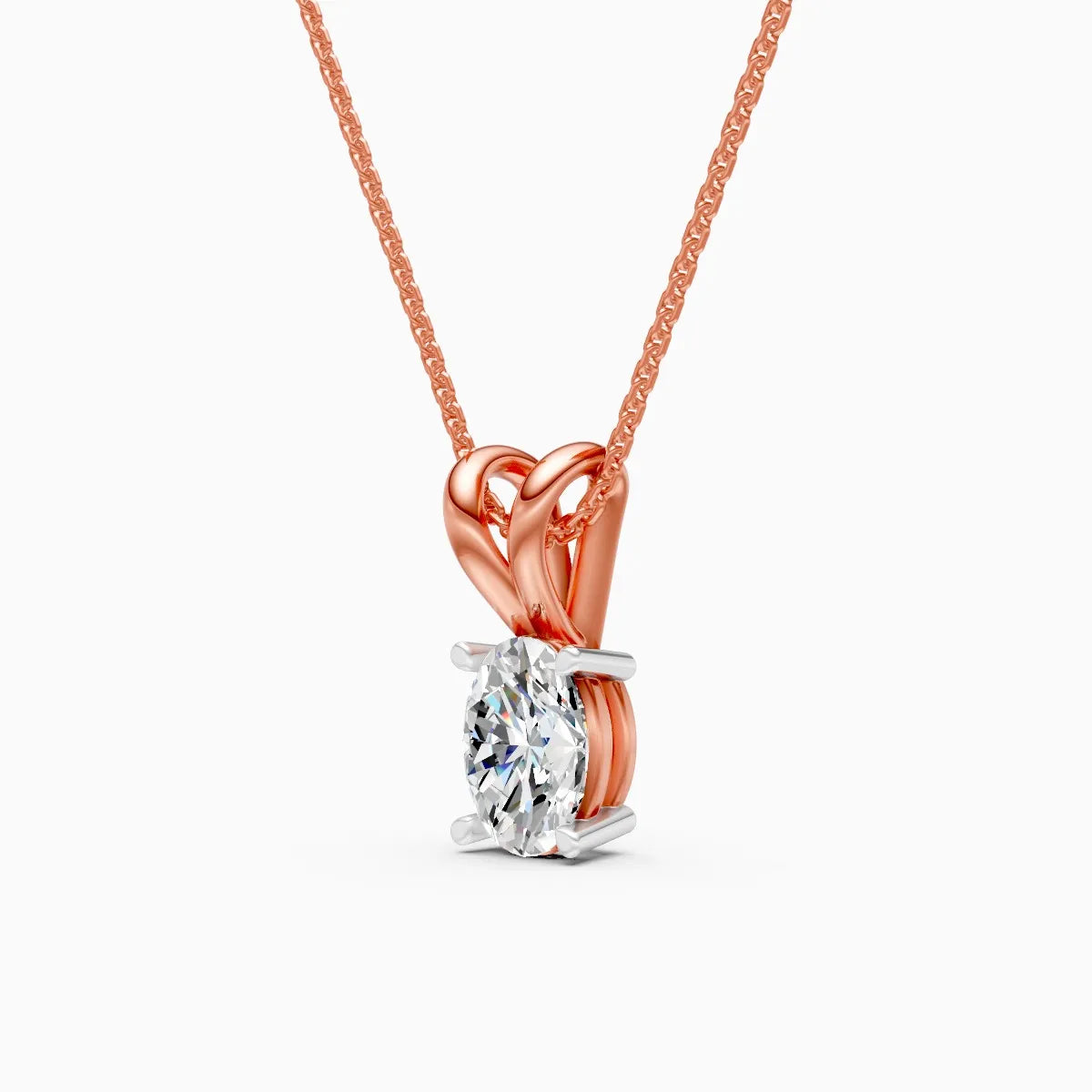 Sleek Oval Diamond Pendant