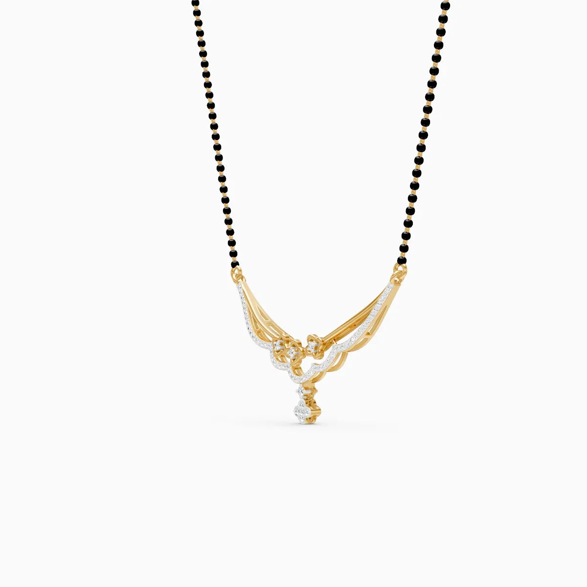 Two-Tone Floral Glow Lab Diamond Mangalsutra