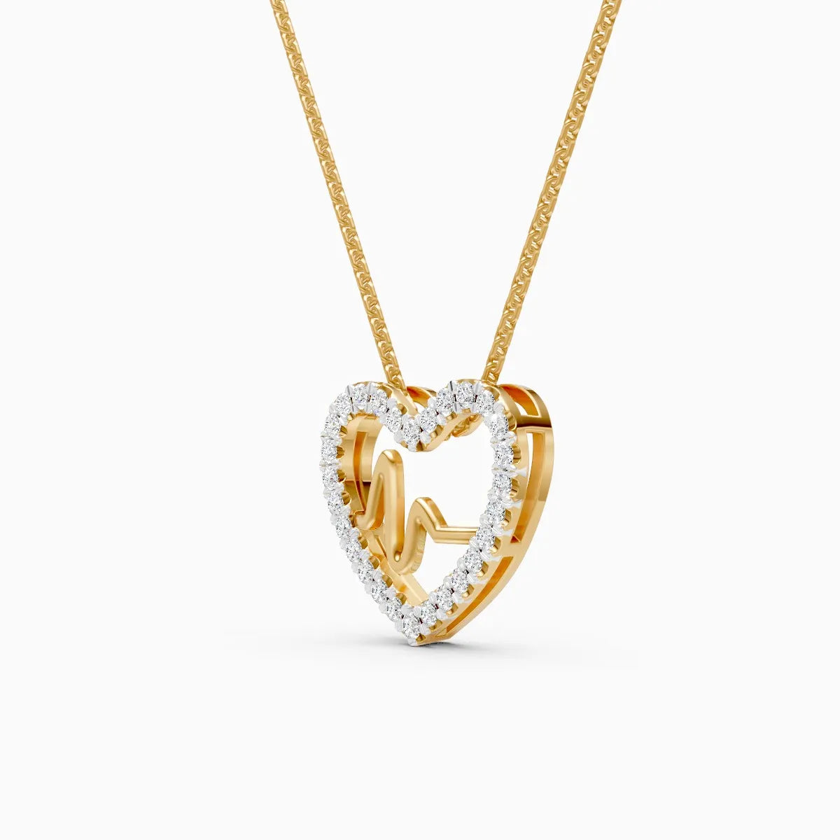 Heartbeat Diamond Pendant With Chain