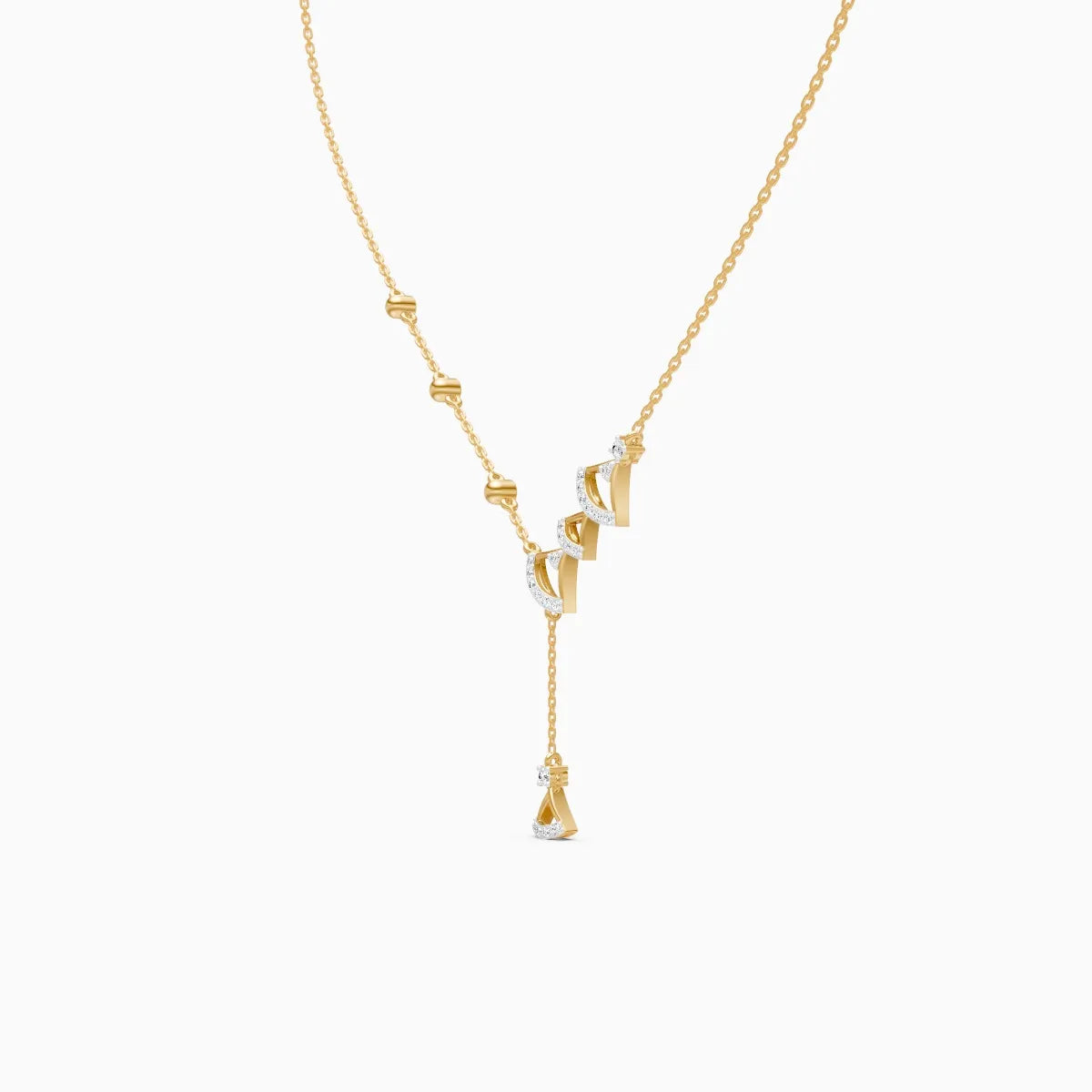 Modern Edge Triangle Charm Diamond Necklace