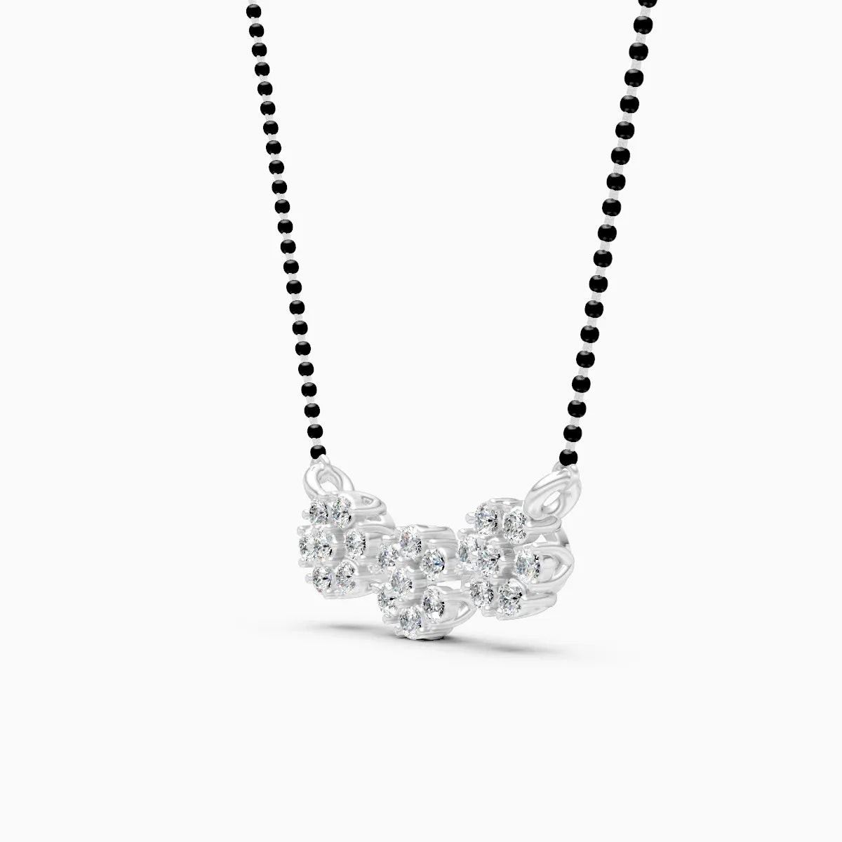 Floral Love 3-Charm Diamond Pendant Mangalsutra