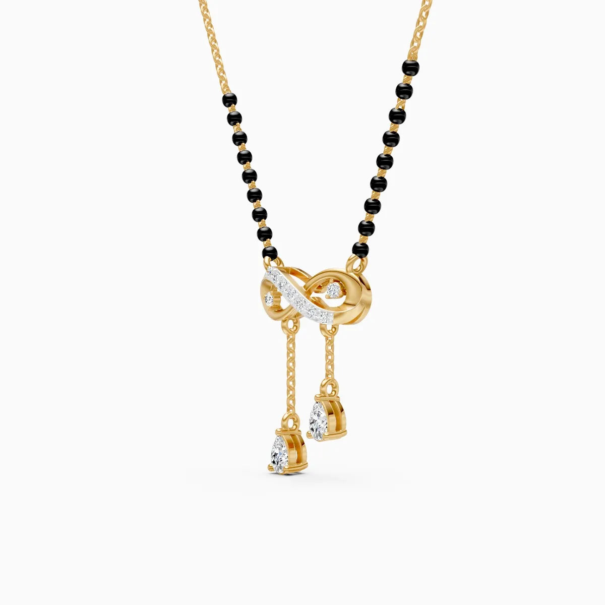 Stylist Infinity Mangalsutra With Diamond Drop Pendants