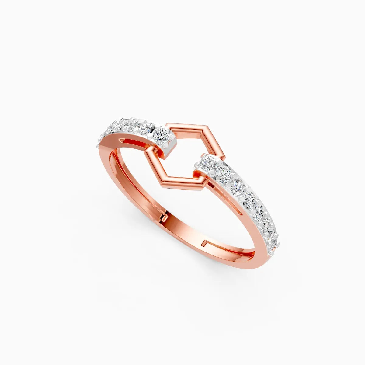 Modern Hex Link Ring