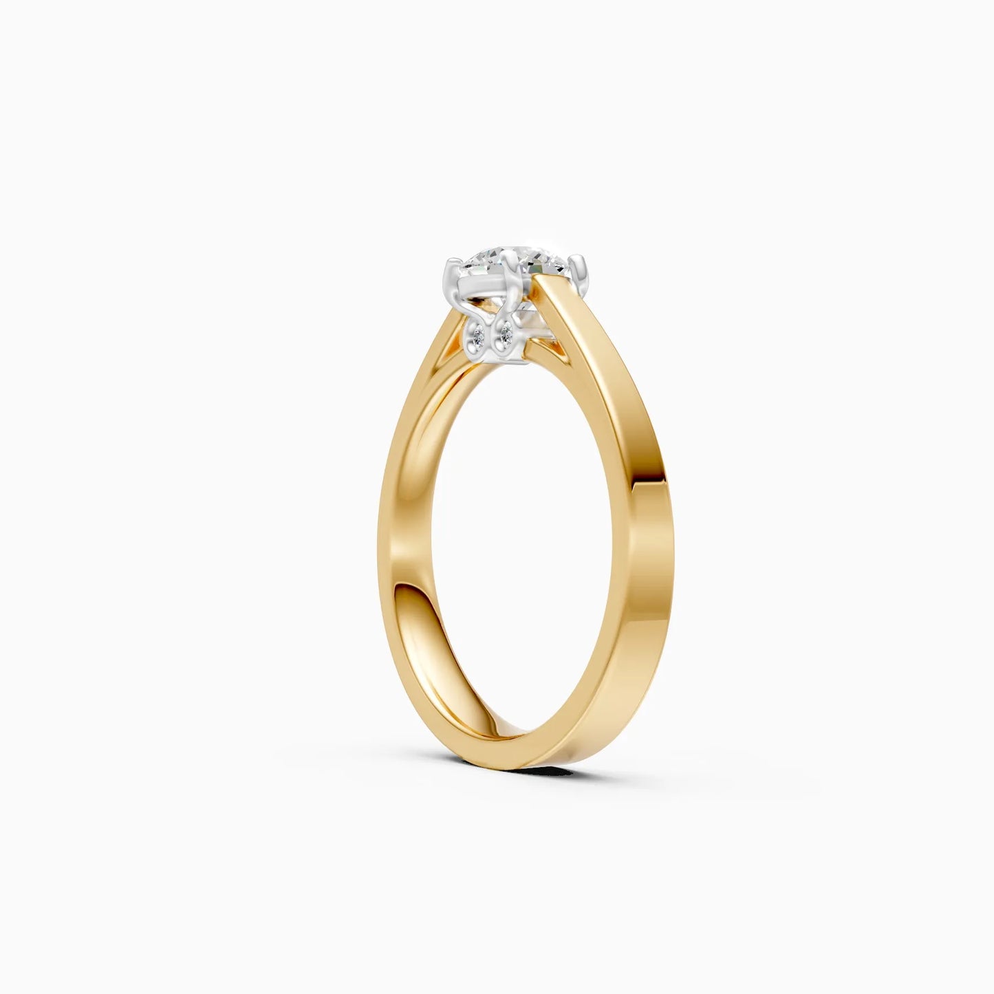 Dainty Round Cut Lab Grown Diamond Solitaire Ring