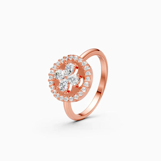 Elegant Floral Round Lab Grown Diamond Ring