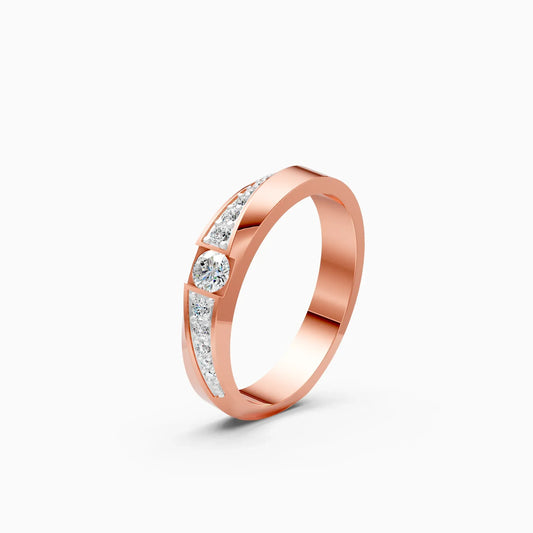 Round Side Accents Diamond Couple Ring