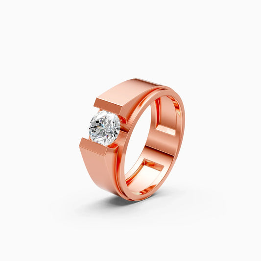 Round Cut Lab Grown Diamond Men's Band Ring