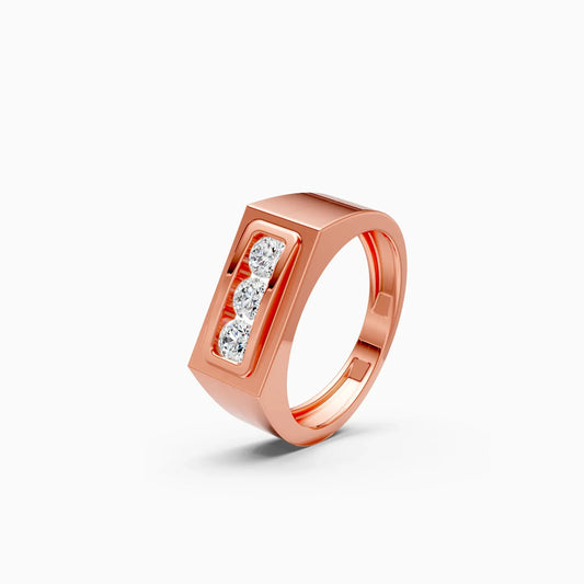 Formal Three Diamond Men's Ring
