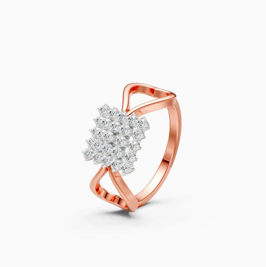 Square Shape Diamond Cluster Impressive Ring