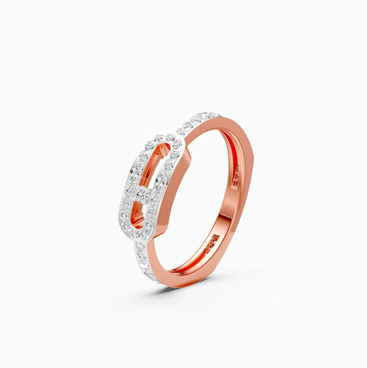 Round lab Grown Diamond Open Hexagon Ring