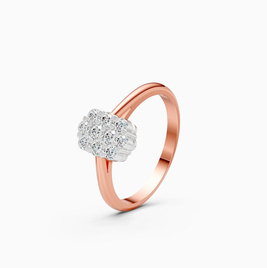 Lab Grown Diamond Cluster Oval Shaped Ring
