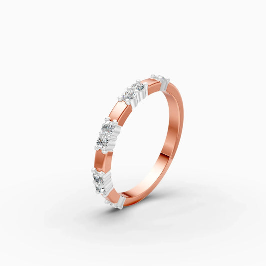 Dazzle Thin Distance Round Diamond Stackable Band